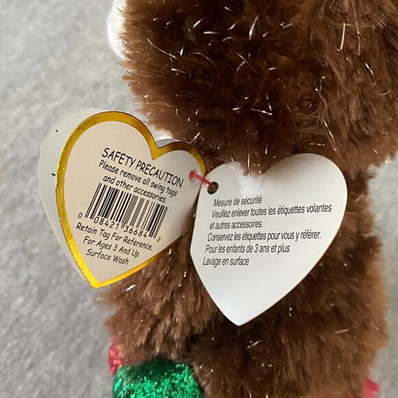 NWT Ty Beanie Boos Fudge the Christmas Holiday Reindeer 6" 2019 - Picture 11 of 16
